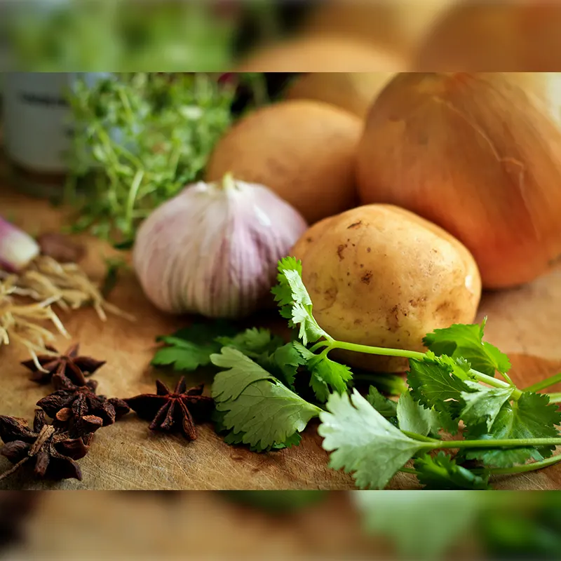 Onion, potato, coriander, star anise