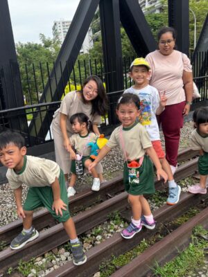 Group outing at railway